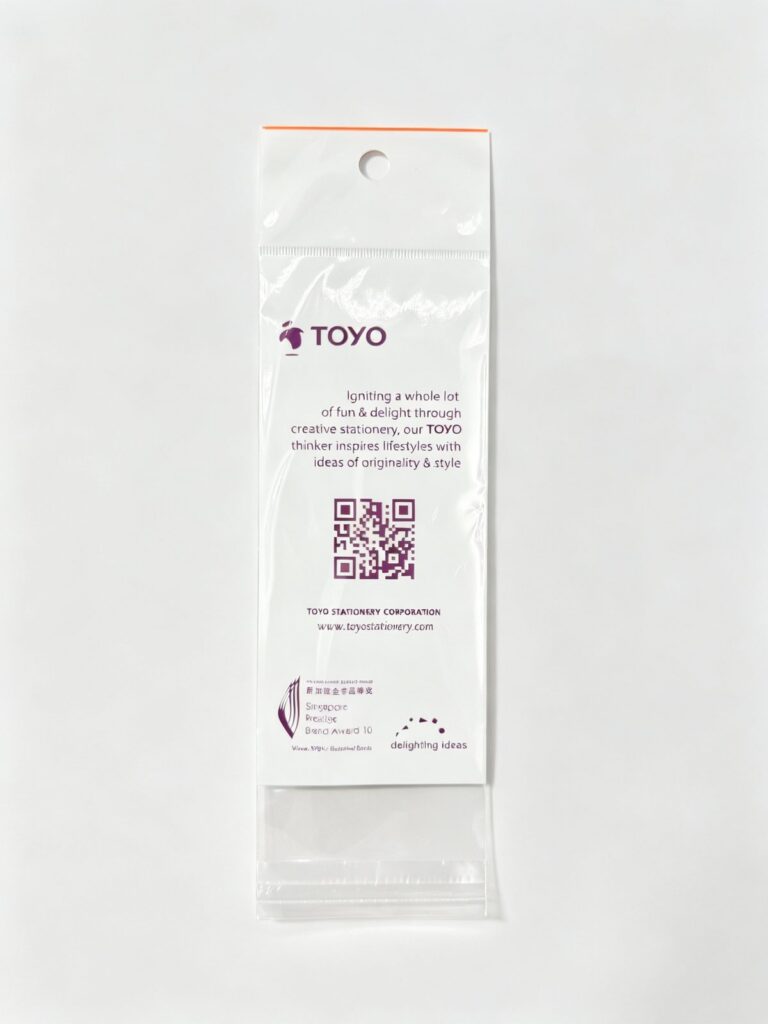 BOPP Header Self-Adhesive Bag (Slim Stationery Format)