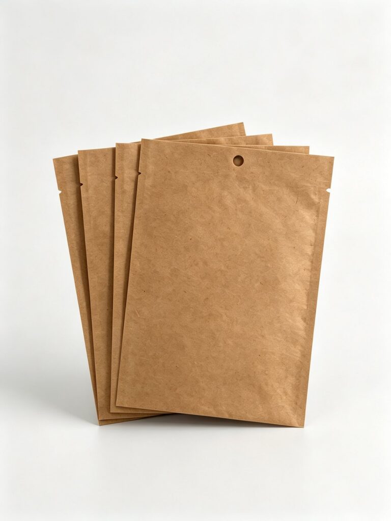 Kraft Paper Three-Side-Seal Flat Bag
