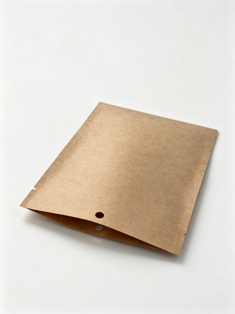 Kraft Paper Three-Side-Seal Flat Bag