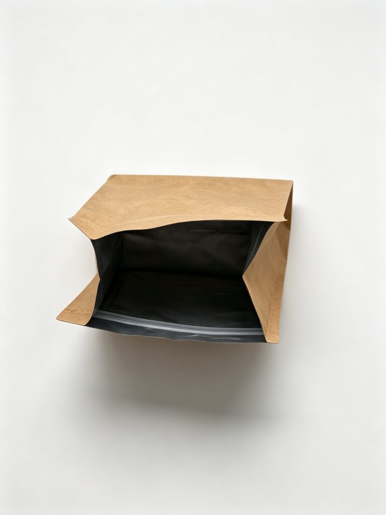 Natural Kraft Flat-Bottom Zipper Pouch (No Valve)