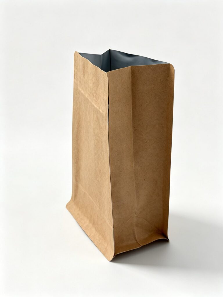 Natural Kraft Flat-Bottom Zipper Pouch (No Valve)
