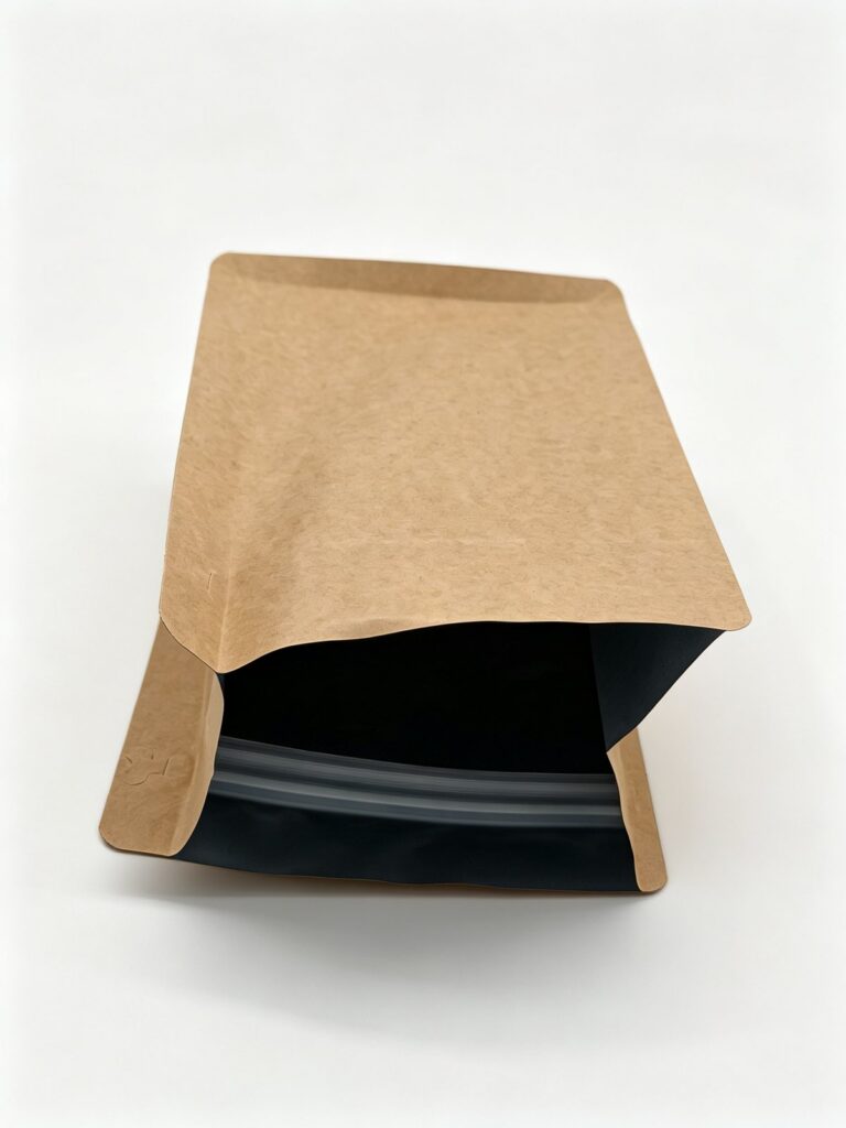 Natural Kraft Flat-Bottom Zipper Pouch (No Valve)