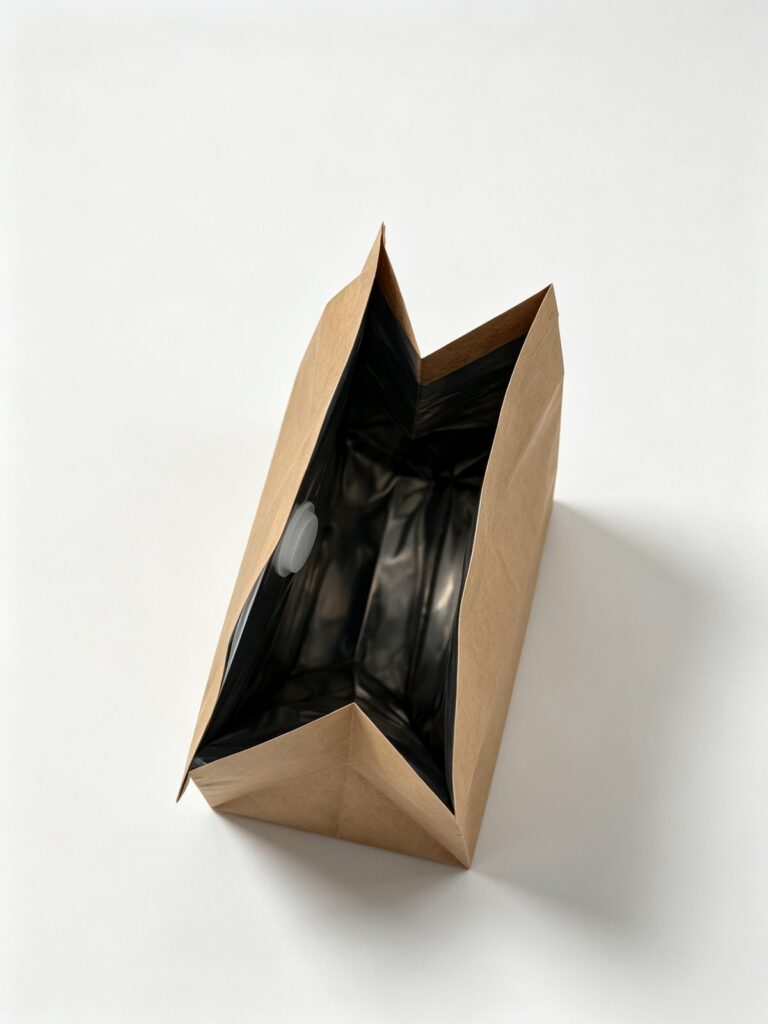Kraft Flat-Bottom Coffee Bag (with One-Way Valve)