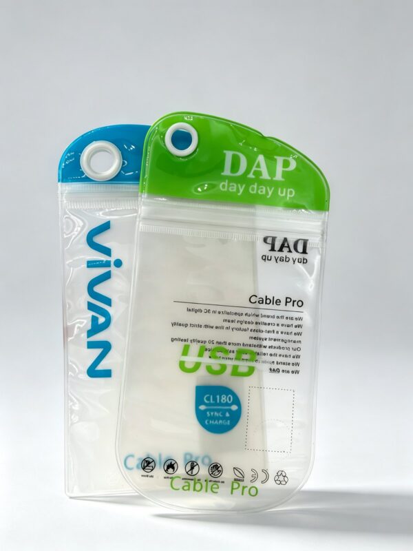 PVC Die-Cut Printed Press-Seal Bag (Cable Packaging)