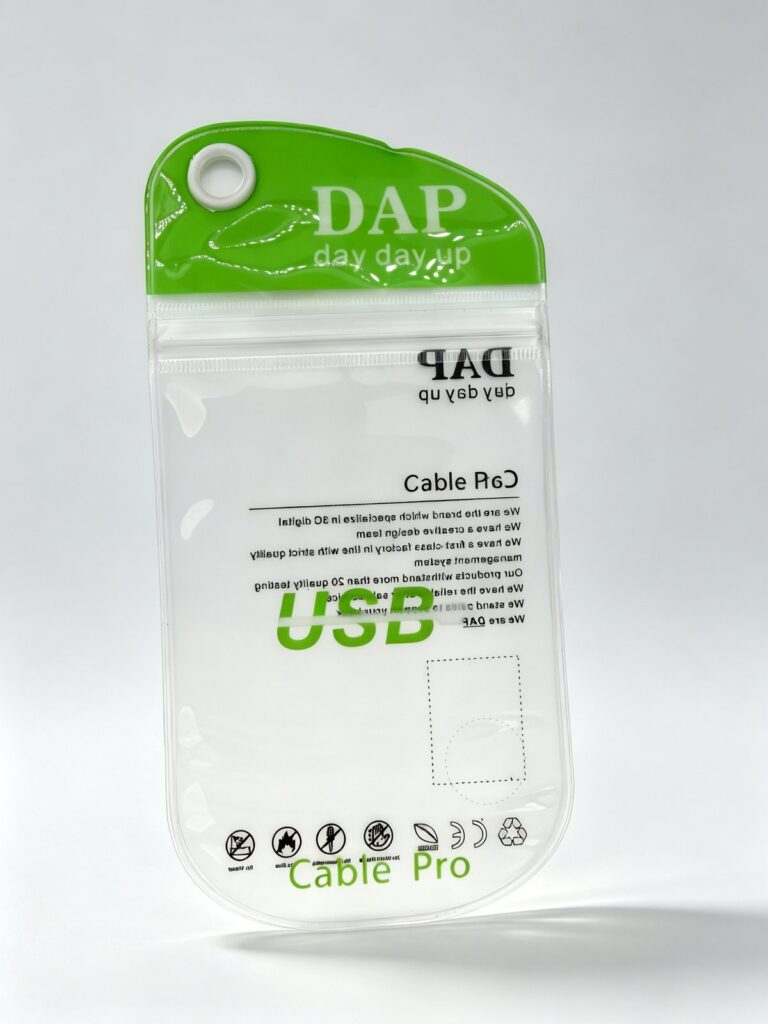 PVC Die-Cut Printed Press-Seal Bag (Cable Packaging)